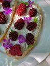 Blueberries and Raspberries on Toasts