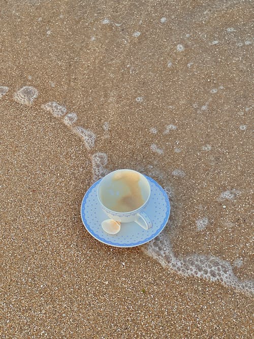 A Cup and a Saucer on the Sand