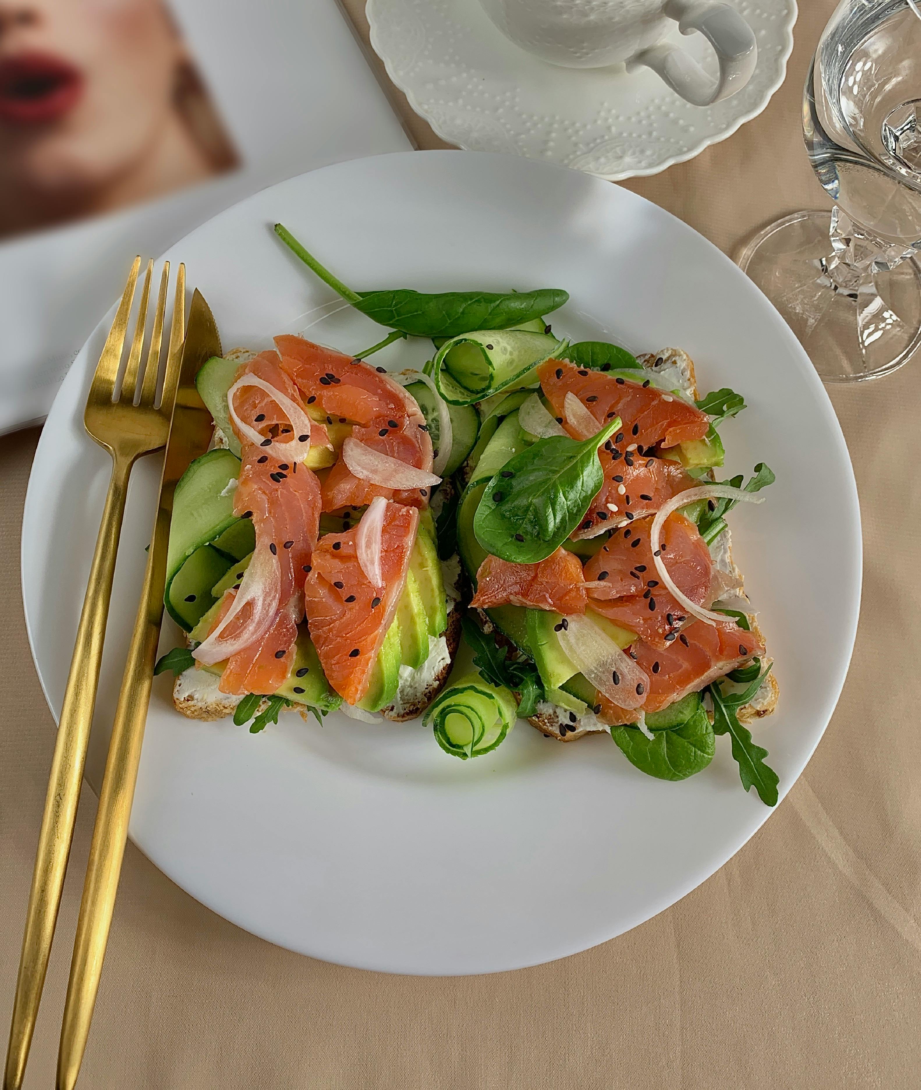 food on white ceramic plate