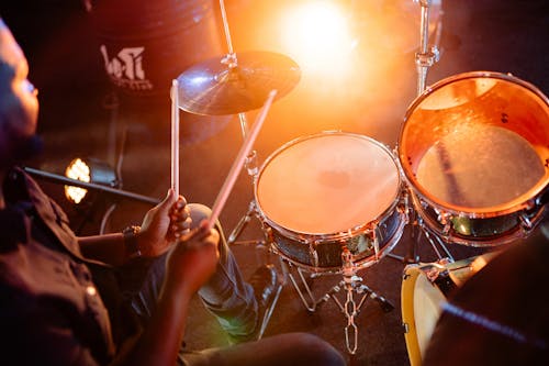 Free Person Playing Drums Stock Photo