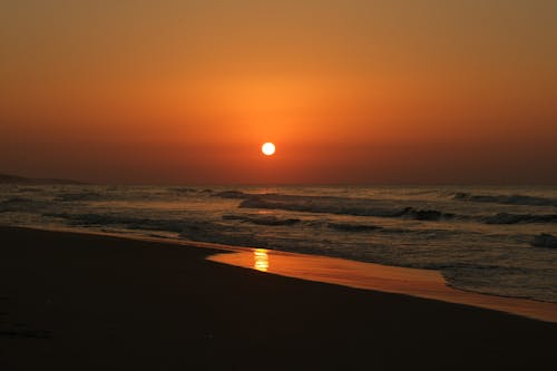 Бесплатное стоковое фото с берег, закат, на открытом воздухе