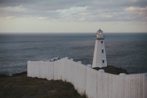 White Lighthouse Near Ocean