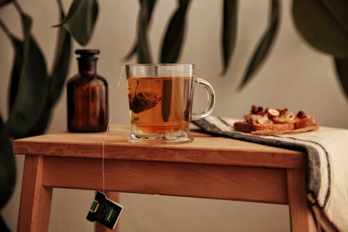 Clear Glass Cup with Tea