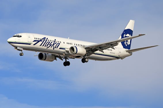 Alaska Airlines Plane in the Sky