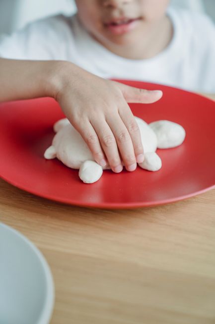 hand shaping rice cake dough