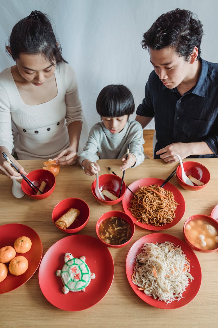 A Family Eating Together