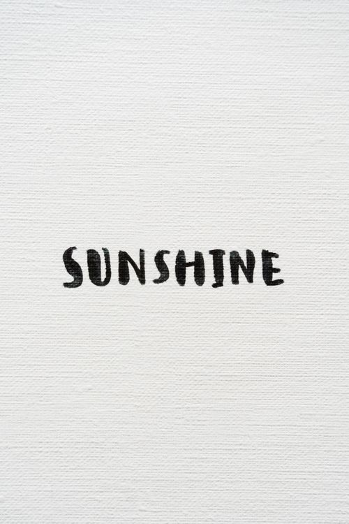 Free A minimalist black 'SUNSHINE' text on a white canvas background, perfect for modern design. Stock Photo