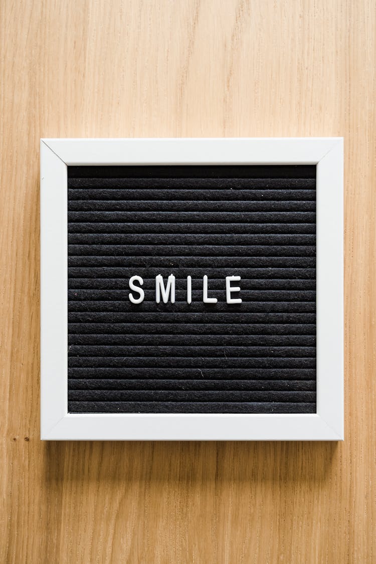 Smile Text On Letter Board