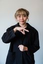 A Woman Wearing a Black Coat
