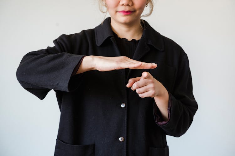 Woman Gesturing With Hands