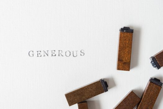 Generous Text near Wooden Blocks