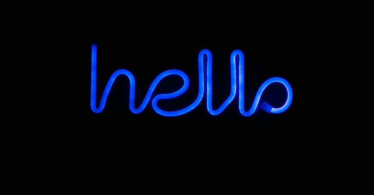 A Blue Neon Sign that says Hello · Free Stock Photo