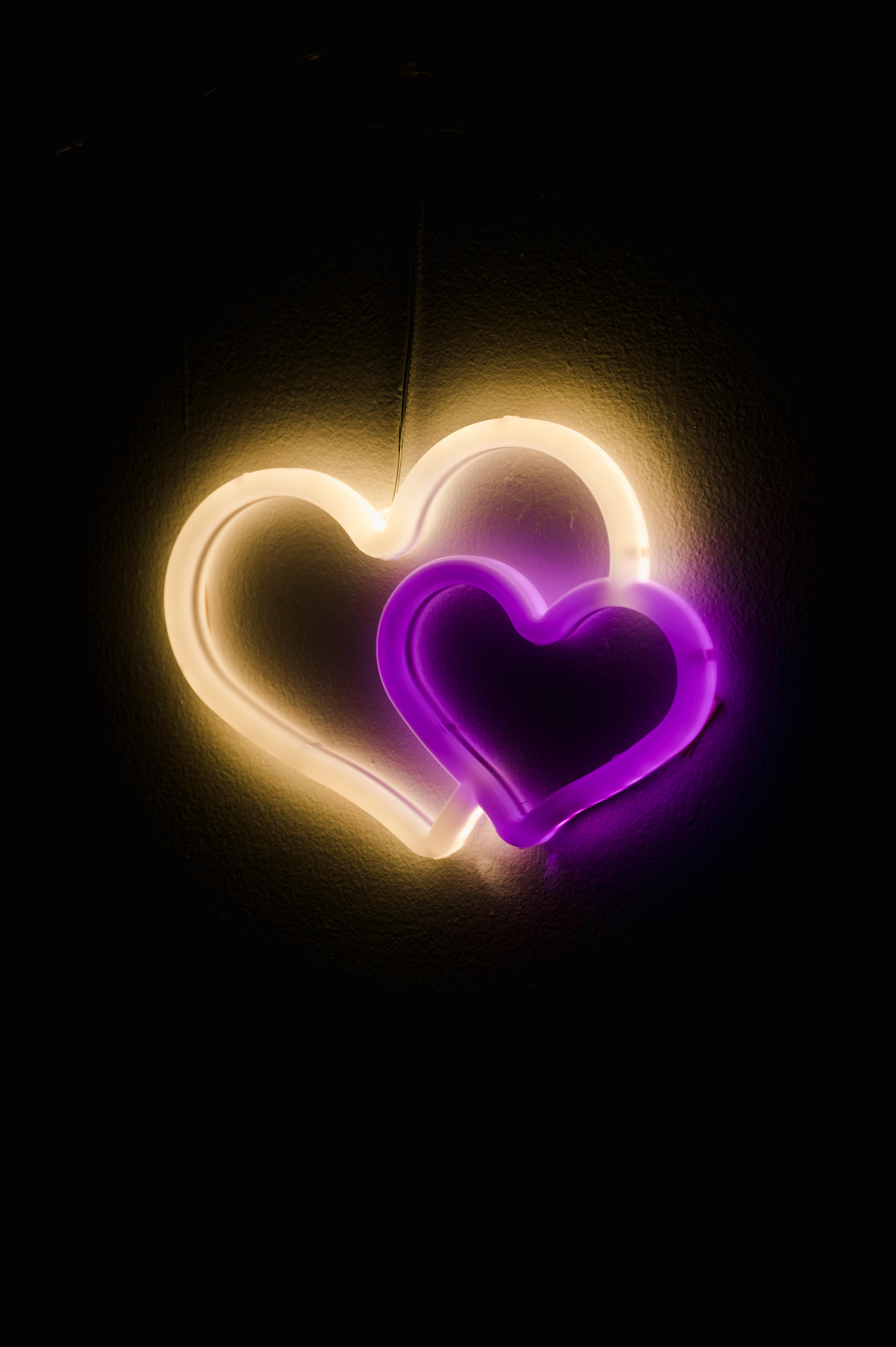 Neon love heart Wallpapers Download