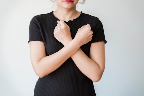 Woman Speaking Sign Language Showing Gesture