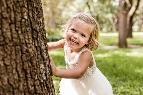 A Girl Wearing a White Dress