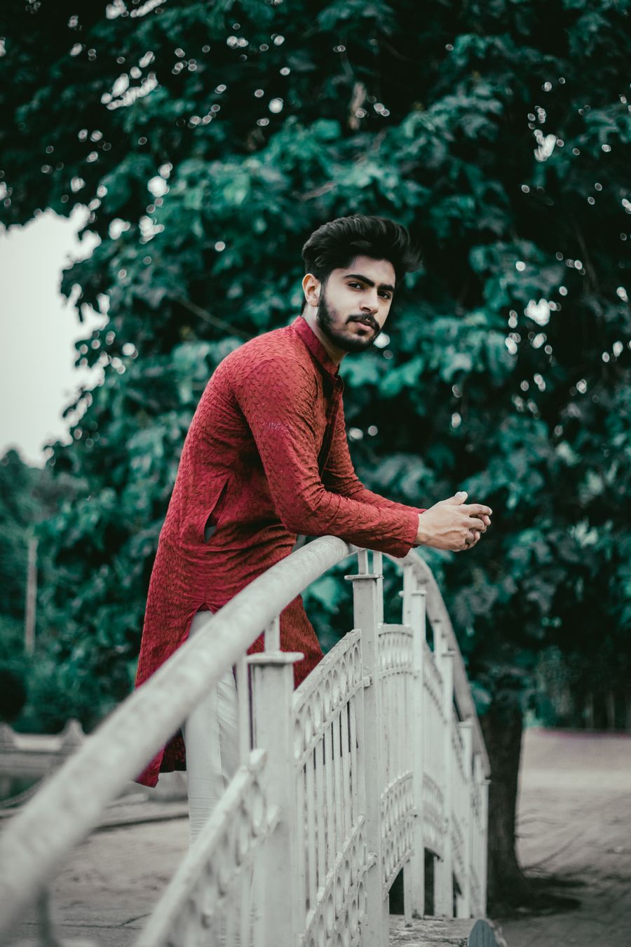 Indian male model in contemporary khadi kurta