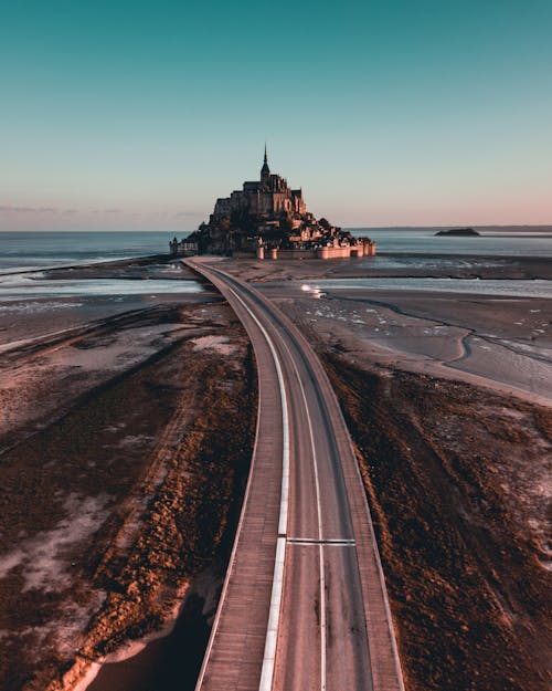 A Road Going to a Castle on an Island