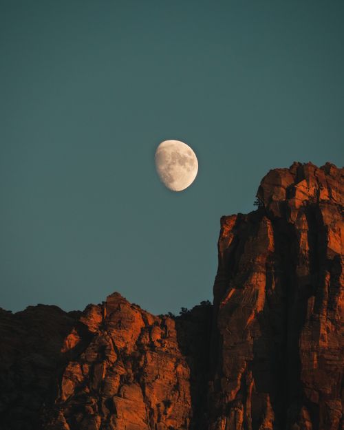 Moon Rocks Sky Mountain Rock and Moon · Free Stock Photo
