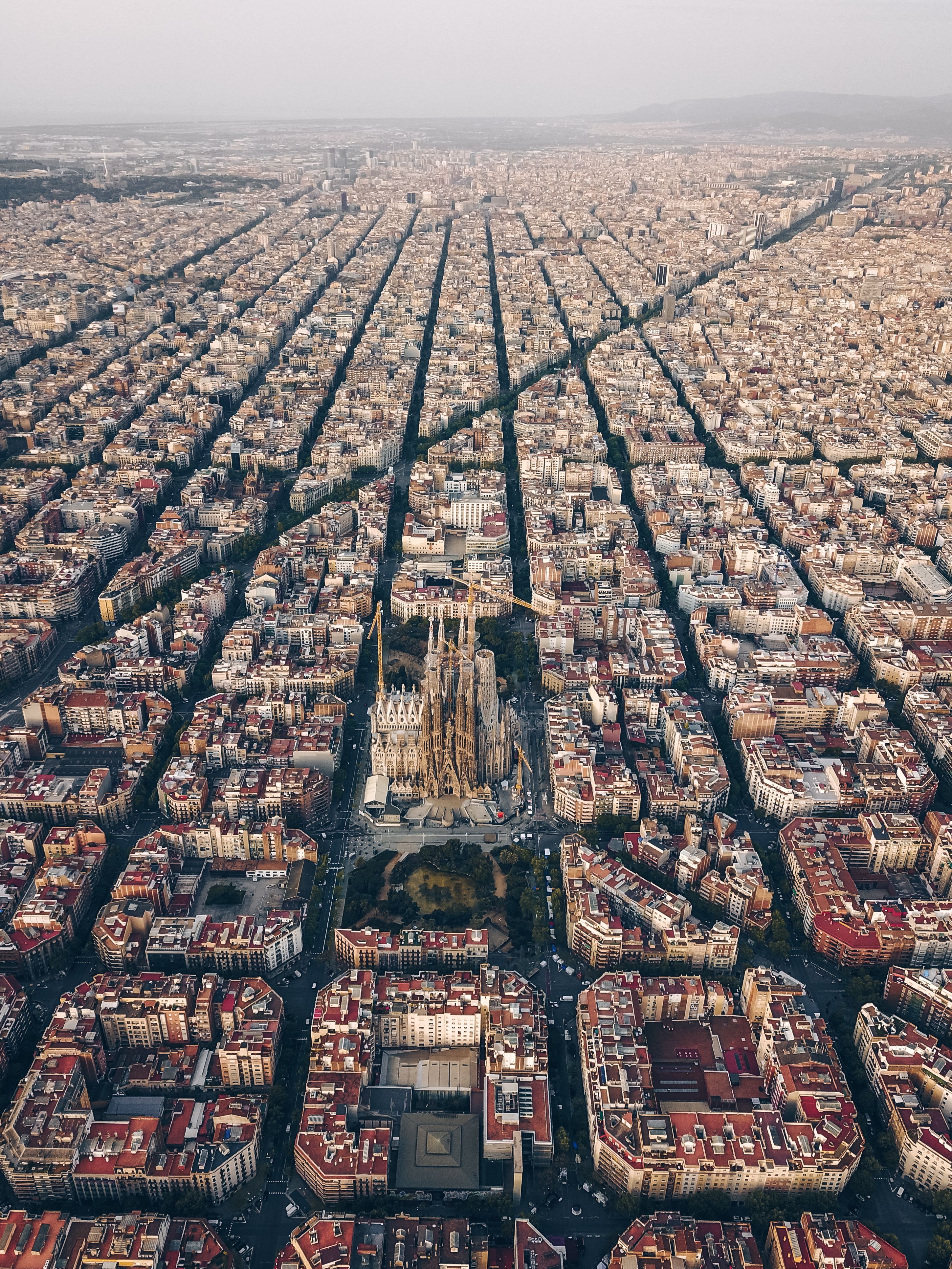 Aerial View of Barcelona City, Spain · Free Stock Photo