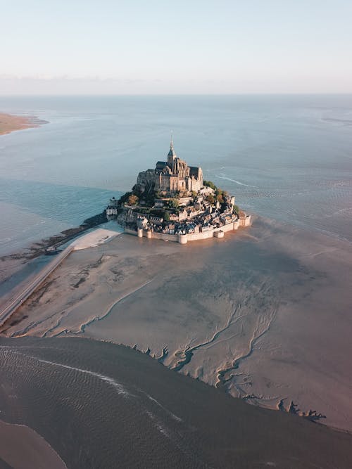Aerial Photography of a Castle in an Island