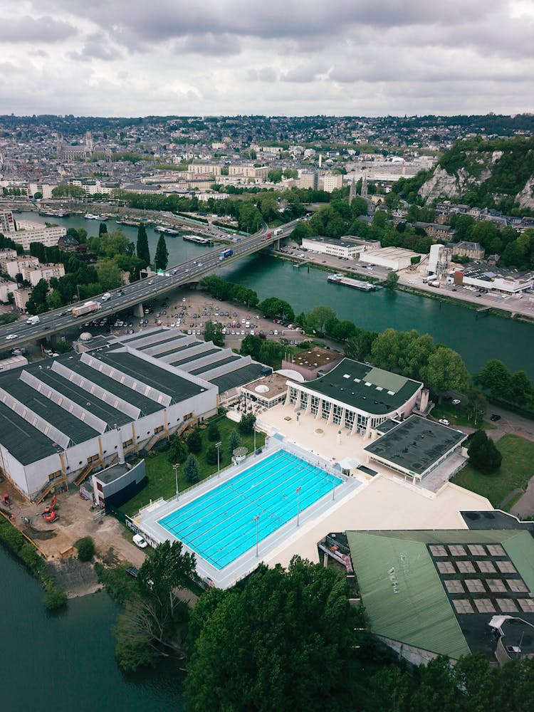 Aerial Shot Of A City Sports Complex