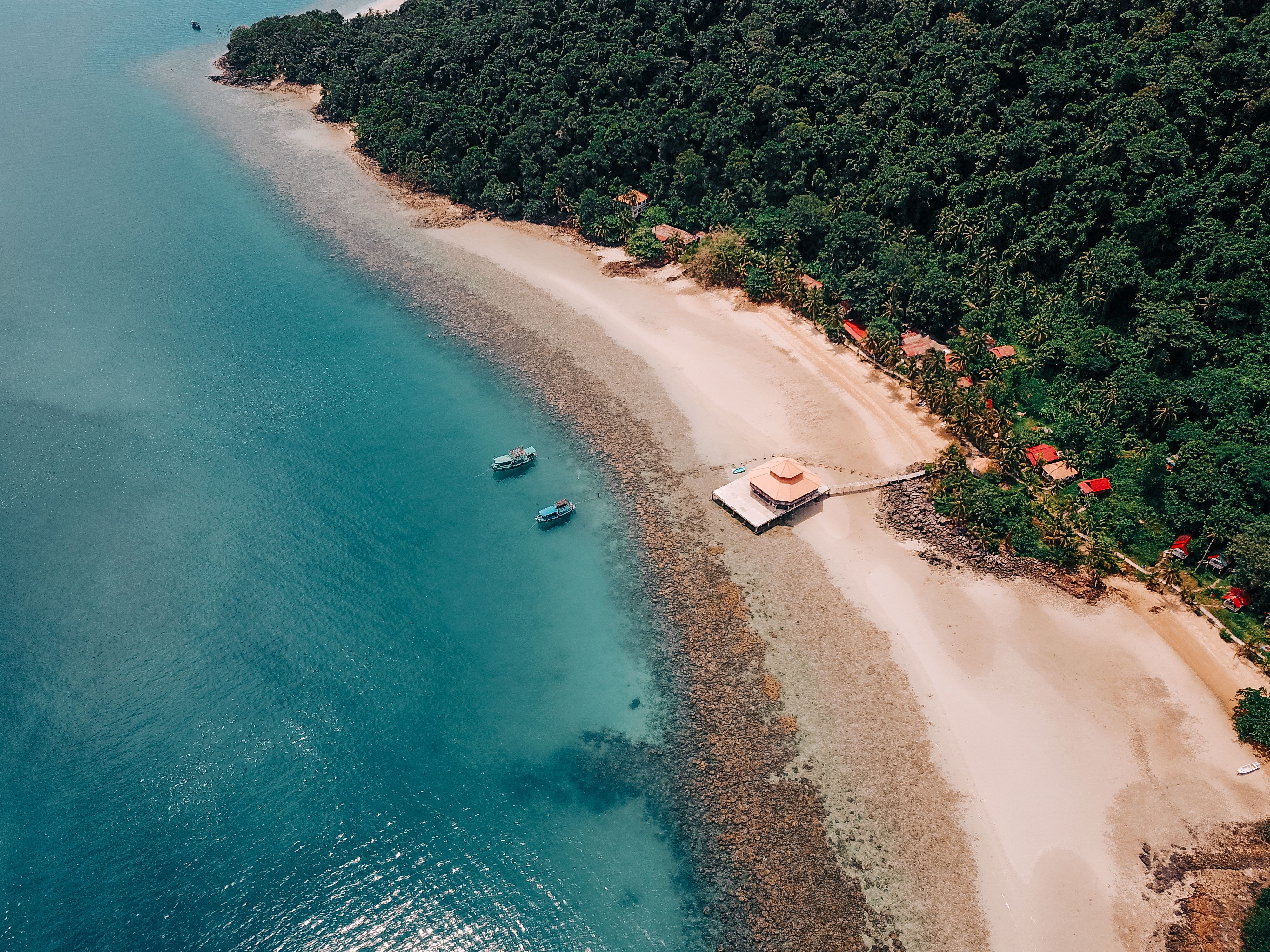 Aerial View of a Dock by the Sea · Free Stock Photo