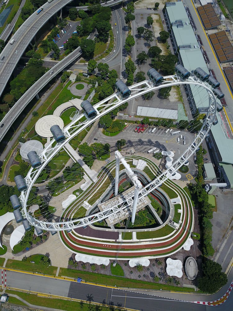 Aerial Photography Of Singapore Flyer