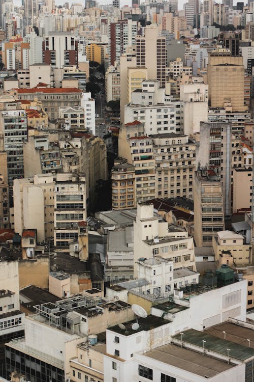 Aerial View of City Buildings 