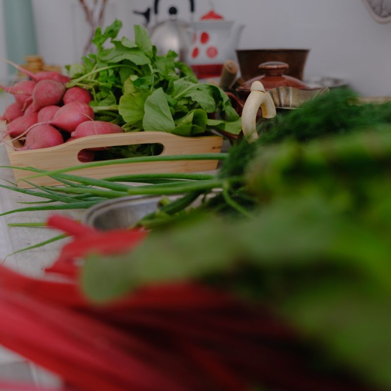 Air Fryer Roasted Watermelon Radish and Dukkah Couscous