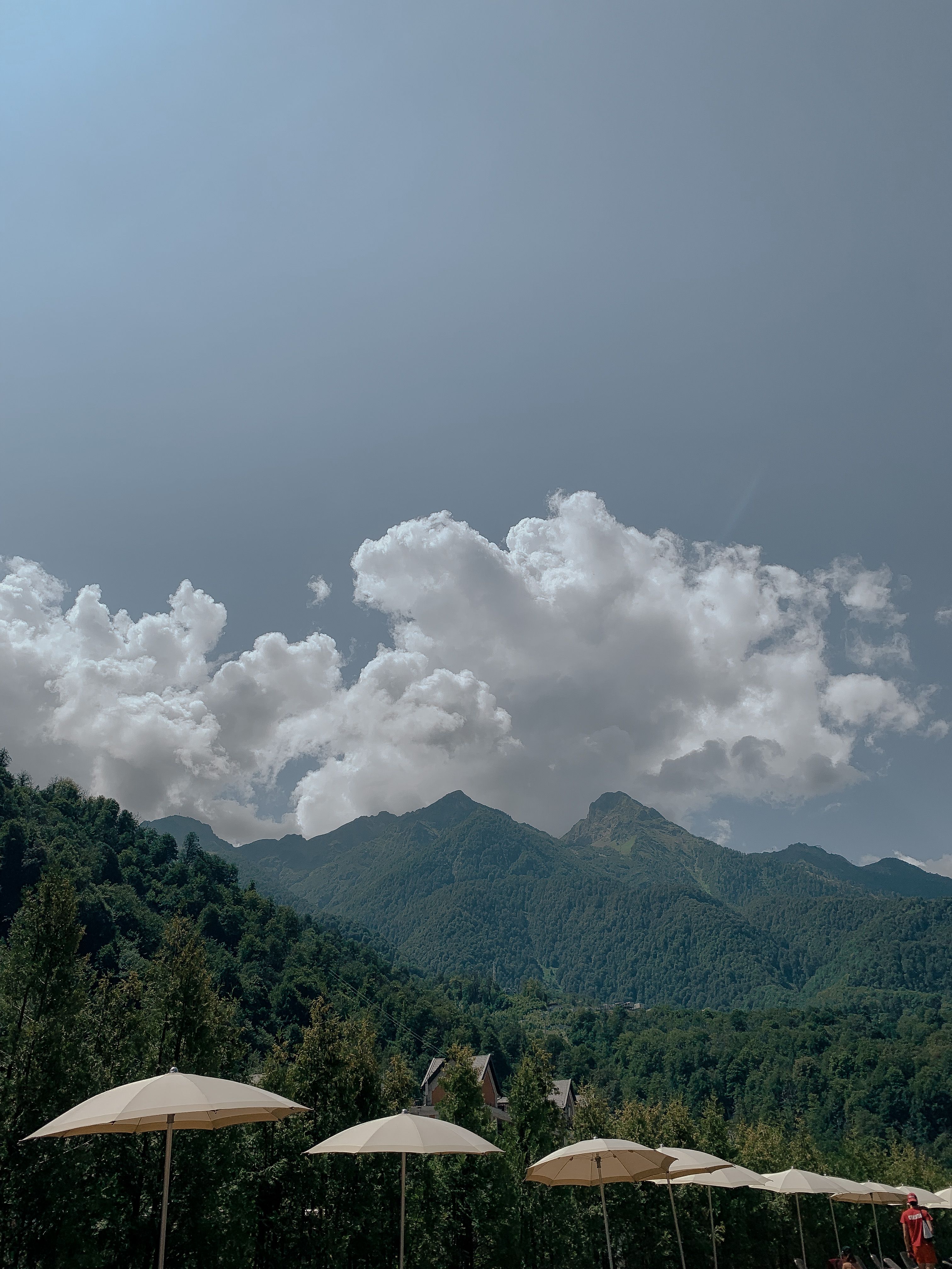 Green Trees and Mountains Under White Clouds and Blue Sky · Free Stock ...