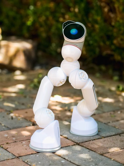 White Robot Toy on Pavement