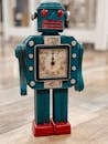 Blue and Red Robot Clock