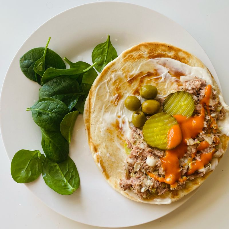 Pantry Canned Tuna and White Bean Wrap