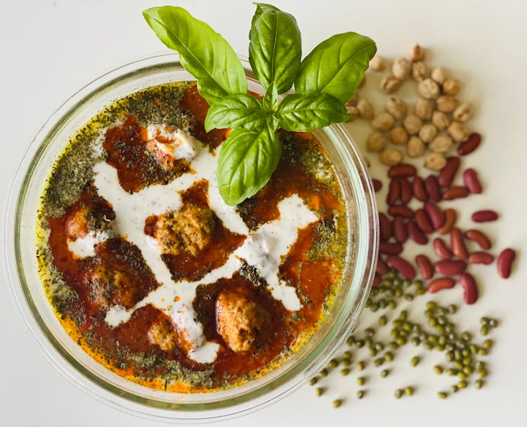 Baked Meatballs Dish In A Bowl