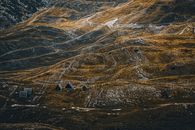 Black Wooden Houses on Mountain