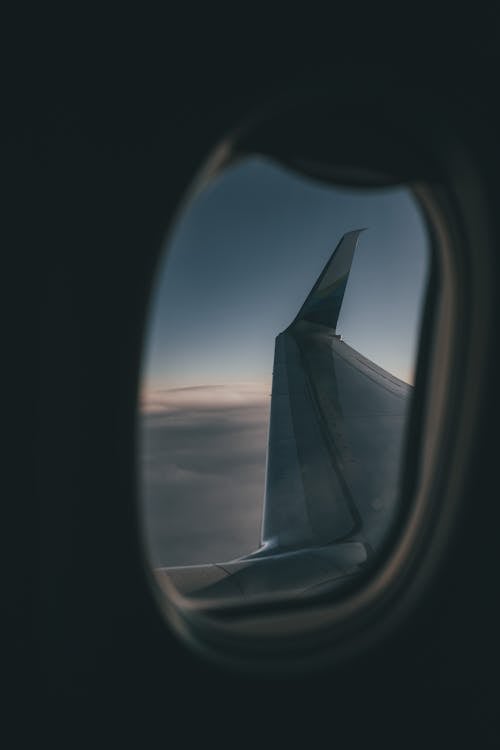 Free Outside View from a Window Plane Stock Photo