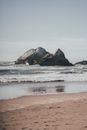 Brown Rock Formation on Sea Water