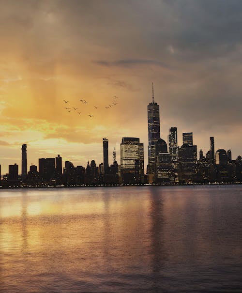 Scenic View of a City During Sunset