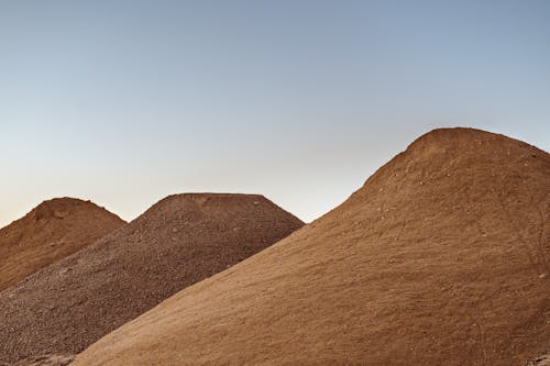Brown Bare Hills in a Row