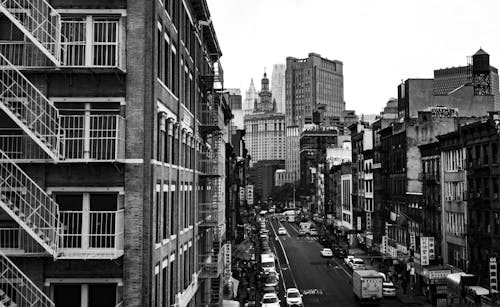 View on New York City Street Between Buildings