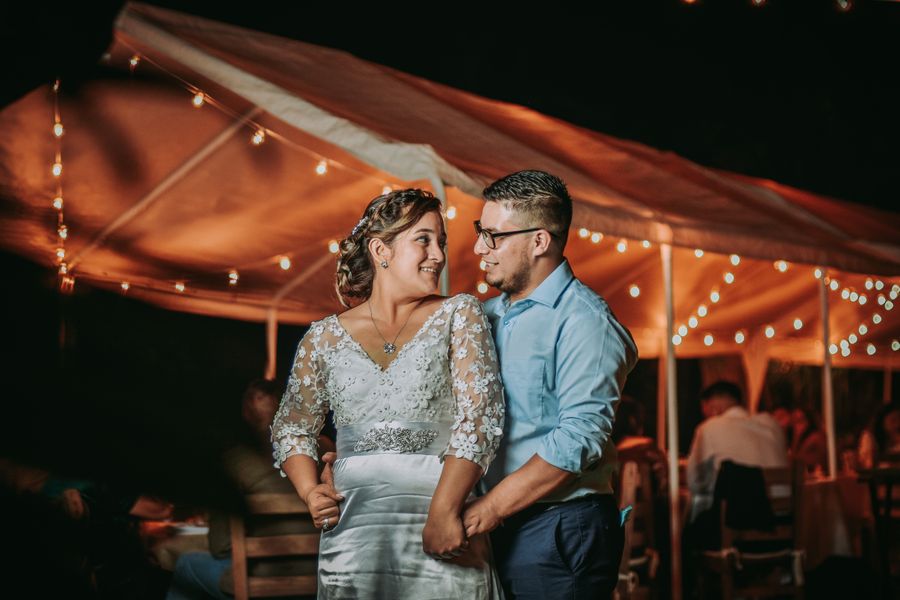 First dance under twinkling lights