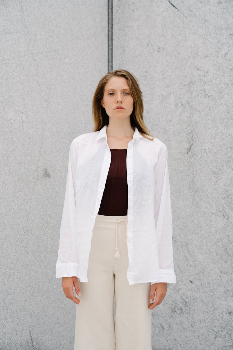 Beautiful Woman Wearing White Long Sleeves 