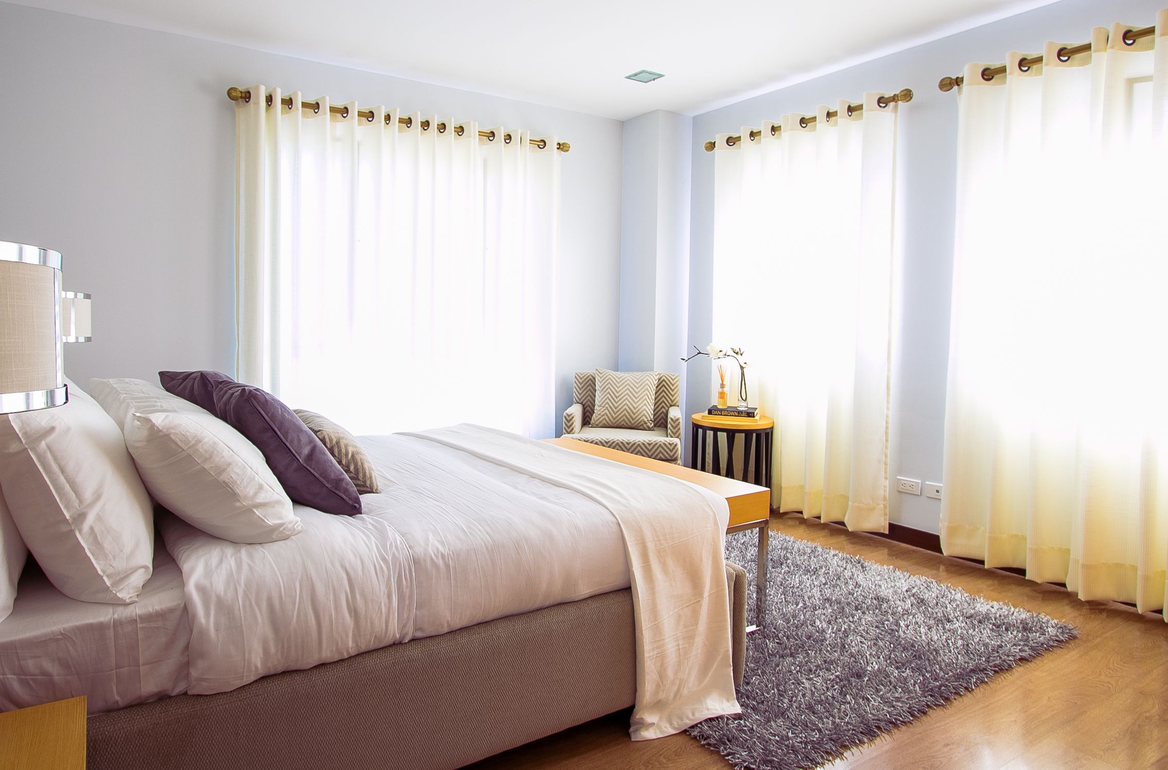 The loft suite, bright and airy under the gable