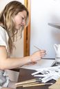 Woman Painting on White Canvas