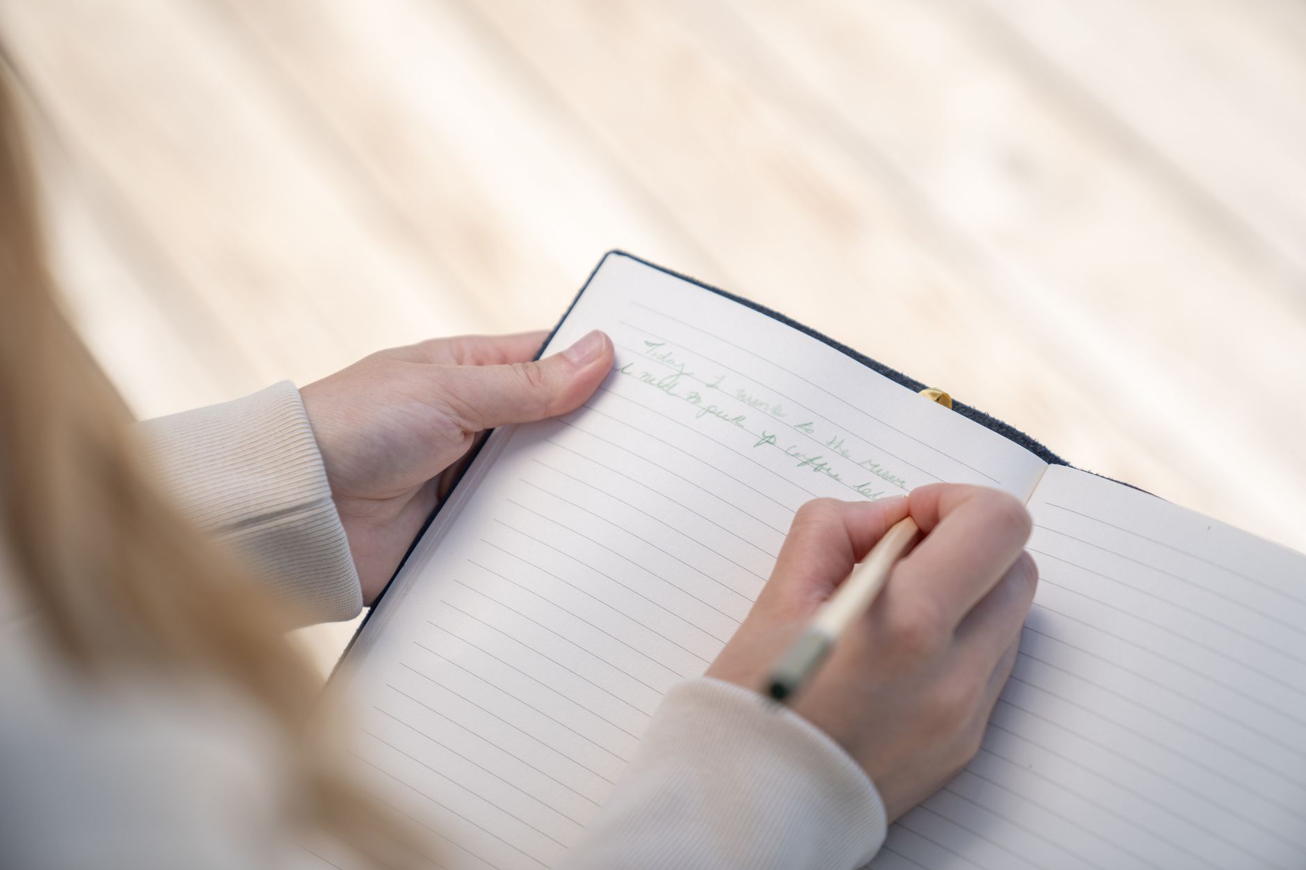 Person writing in detailed journal — Curiosidades