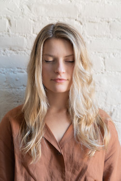 Close-Up Shot of a Beautiful Blonde Woman