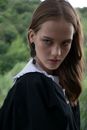 Girl in Black and White School Uniform