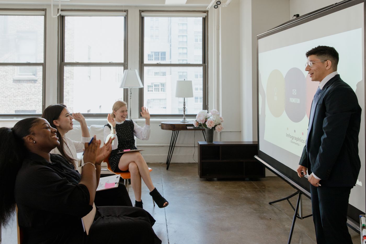 Team attending a presentation