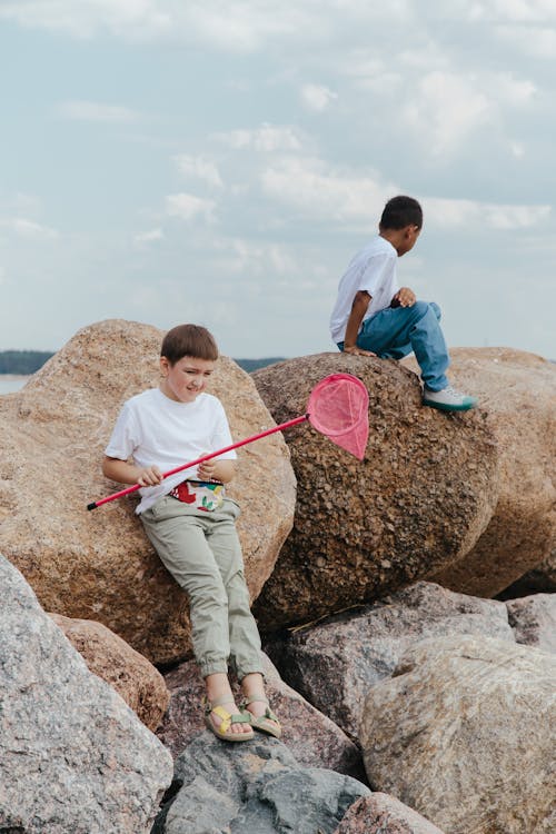 Young Boys Playing at the Boulders
