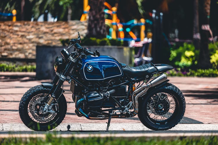 Parked Black Bmw Motorcycle